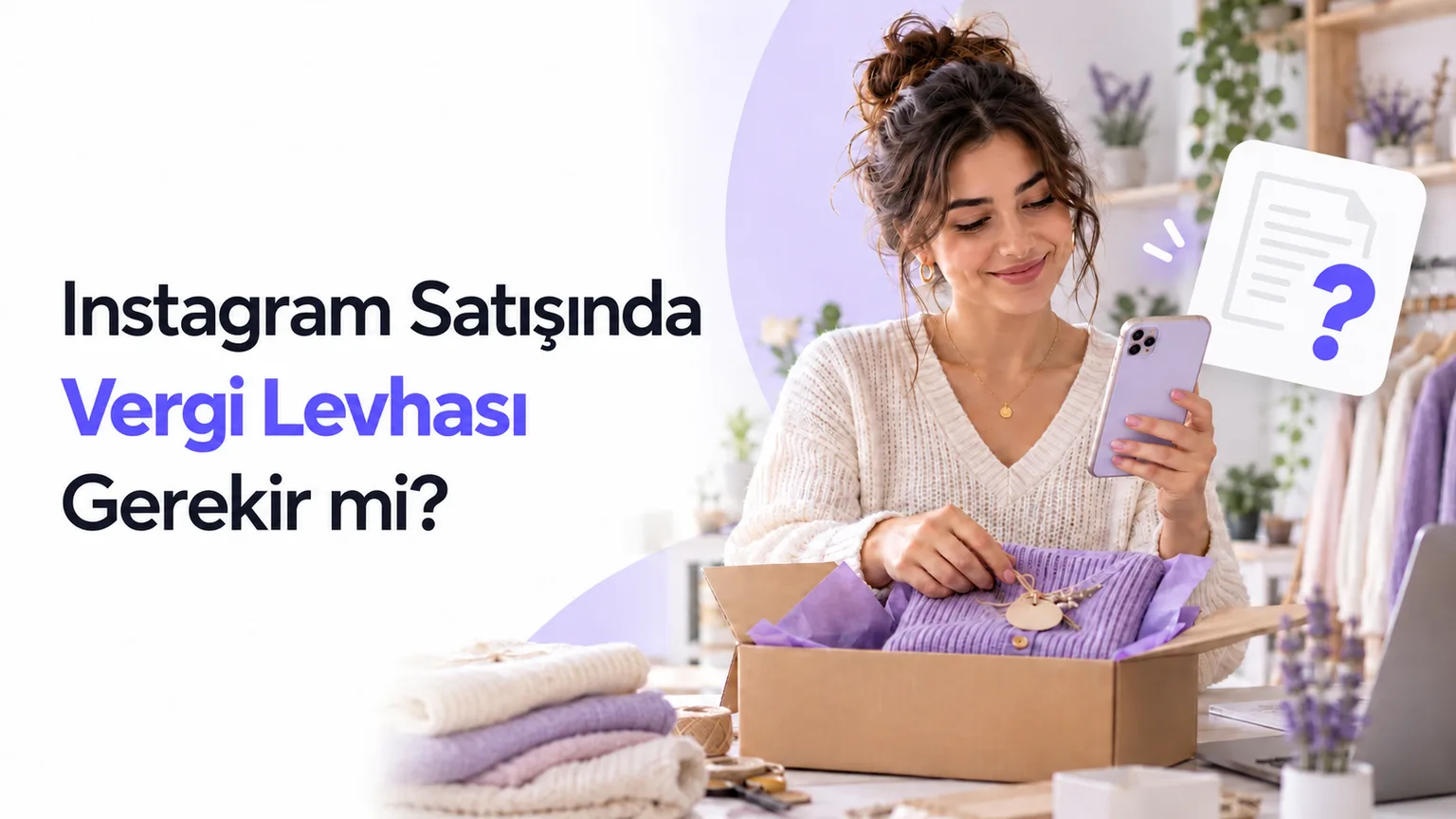 Instagram'dan satış yapan kadın girişimci evde siparişini paketliyor: Instagram satışında vergi levhası gerekir mi, 2026 rehberi