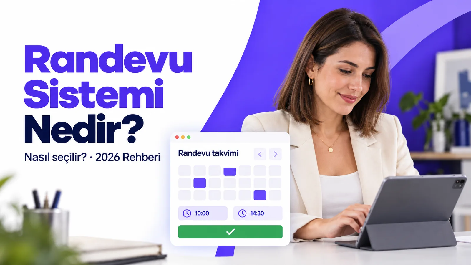 Randevu sistemi takvim ekranından randevu planlayan işletme sahibi