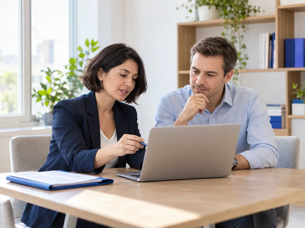 Limited şirket ortaklarının birlikte çalıştığı ofis ortamı